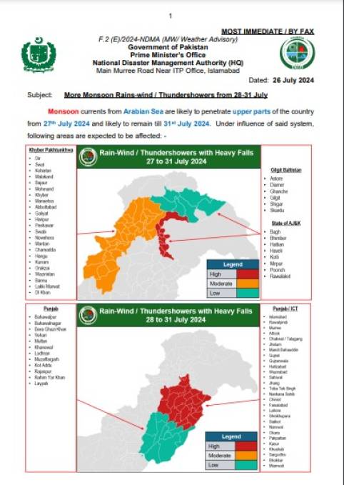 NDMA - Monsoon 2024 Daily Situation Report No. 26